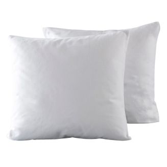 Lot de 2 protèges oreiller 65x65cm polyester bouclette éponge blanc imperméable - HERMIONE