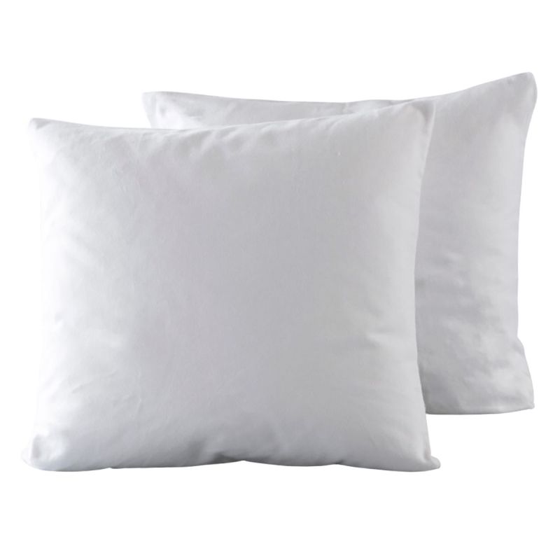 Lot de 2 protèges oreiller 65x65cm polyester bouclette éponge blanc imperméable - HERMIONE