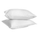 Lot de 2 protèges oreiller 65x65cm polyester bouclette éponge blanc imperméable - HERMIONE