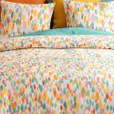 Parure housse de couette 260x240cm + 2 taies motif graphique multicolore 100% coton - MILIANO