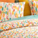 Parure housse de couette 260x240cm + 2 taies motif graphique multicolore 100% coton - MILIANO