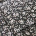 Parure housse de couette 240x220cm + 2 taies motif motif fleuri bleu marine 100% gaze de coton - KUSIA