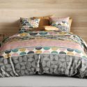 Parure housse de couette 260x240cm + 2 taies motifs multicolores 100% coton - ANTHEOS