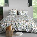 Parure housse de couette 260x240cm + 2 taies motif fleuri multicolore 100% coton - WASILA
