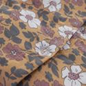 Parure housse de couette 240x220cm + 2 taies motif fleuri marron 100% gaze de coton - ADIGE