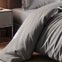 Drap housse 90x190 bonnet 35cm 100% coton gris silver - VITALIA