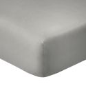 Drap housse 180x200 bonnet 35cm 100% coton gris silver - VITALIA