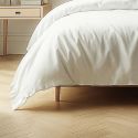 Parure housse de couette 140x200cm + 1 taies 100% coton blanc - VITALIA
