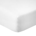 Drap housse 160x200 bonnet 35cm 100% coton blanc - VITALIA