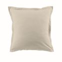 Parure housse de couette 260x240cm + 2 taies 100% coton grège - VITALIA