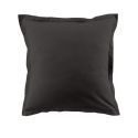 Parure housse de couette 240x220cm + 2 taies 100% coton gris foncé - VITALIA