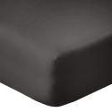 Drap housse 160x200 bonnet 35cm 100% coton gris foncé - VITALIA