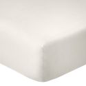 Drap housse 90x190 bonnet 35cm 100% coton ivoire - VITALIA