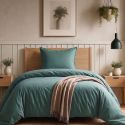 Parure housse de couette 140x200cm + 1 taies 100% coton canard - VITALIA