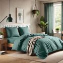 Parure housse de couette 240x220cm + 2 taies 100% coton canard - VITALIA