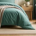 Parure housse de couette 240x220cm + 2 taies 100% coton canard - VITALIA