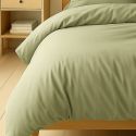 Parure housse de couette 240x220cm + 2 taies 100% coton verveine - VITALIA