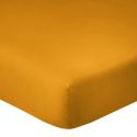 Drap housse 140x190 bonnet 35cm 100% coton safran - VITALIA