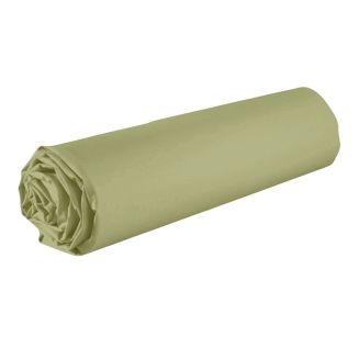 Drap housse 90x190 bonnet 35cm 100% coton verveine - VITALIA