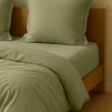 Drap housse 90x190 bonnet 35cm 100% coton verveine - VITALIA