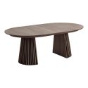 Table Extensible Ovale Pied Relief MDF Placage Chêne fumé - DUBLIN
