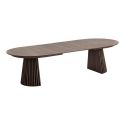 Table Extensible Ovale Pied Relief MDF Placage Chêne fumé - DUBLIN
