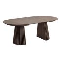 Table Extensible Ovale Pied Relief MDF Placage Chêne fumé - DUBLIN