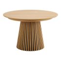 Table Extensible à 240cm Pied Relief MDF Placage Chêne clair - DUBLIN