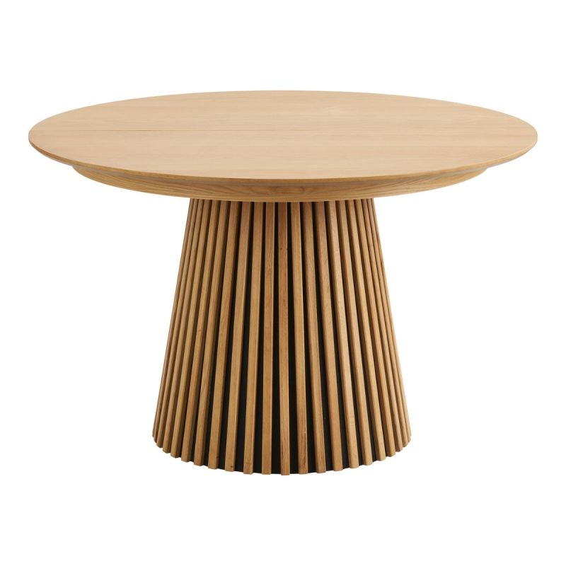 Table Extensible à 240cm Pied Relief MDF Placage Chêne clair - DUBLIN