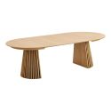 Table Extensible à 240cm Pied Relief MDF Placage Chêne clair - DUBLIN