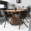 Table Extensible à 240cm Pied Relief MDF Placage Chêne clair - DUBLIN