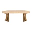 Table Extensible à 240cm Pied Relief MDF Placage Chêne clair - DUBLIN