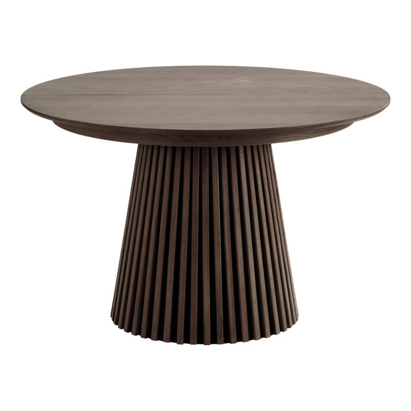 Table Extensible à 240cm Pied Relief MDF Placage Chêne fumé - DUBLIN