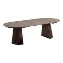 Table Extensible à 240cm Pied Relief MDF Placage Chêne fumé - DUBLIN
