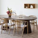 Table Extensible à 240cm Pied Relief MDF Placage Chêne fumé - DUBLIN