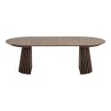 Table Extensible à 240cm Pied Relief MDF Placage Chêne fumé - DUBLIN