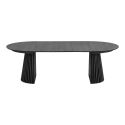 Table Extensible à 240cm Pied Relief MDF Placage Chêne noir - DUBLIN