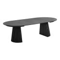 Table Extensible à 240cm Pied Relief MDF Placage Chêne noir - DUBLIN