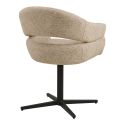 Lot de 2 fauteuils de table pivotant en tissu maille beige pied métal - DOVERIA
