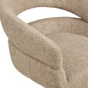 Lot de 2 fauteuils de table pivotant en tissu maille beige pied métal - DOVERIA