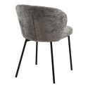 Lot de 2 chaises assise et dossier rembourrés tissu doux gris pieds métal - ROSANE