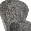 Lot de 2 chaises assise et dossier rembourrés tissu doux gris pieds métal - ROSANE
