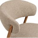Lot de 2 chaises assise et dossier rembourrés tissu maillé beige pieds métal aspect chêne - CALIJIA