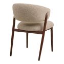 Lot de 2 chaises assise et dossier rembourrés tissu maillé beige pieds métal aspect noyer - CALIJIA