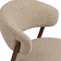 Lot de 2 chaises assise et dossier rembourrés tissu maillé beige pieds métal aspect noyer - CALIJIA