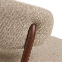 Lot de 2 chaises assise et dossier rembourrés tissu maillé beige pieds métal aspect noyer - CALIJIA