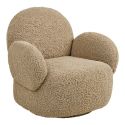 Fauteuil en Tissu Bouclé Texturé Caramel Pivotant - SWIVEL