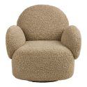 Fauteuil en Tissu Bouclé Texturé Caramel Pivotant - SWIVEL