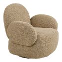 Fauteuil en Tissu Bouclé Texturé Caramel Pivotant - SWIVEL