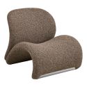 Fauteuil Tissu Maille Bouclette marron - ALFREDO